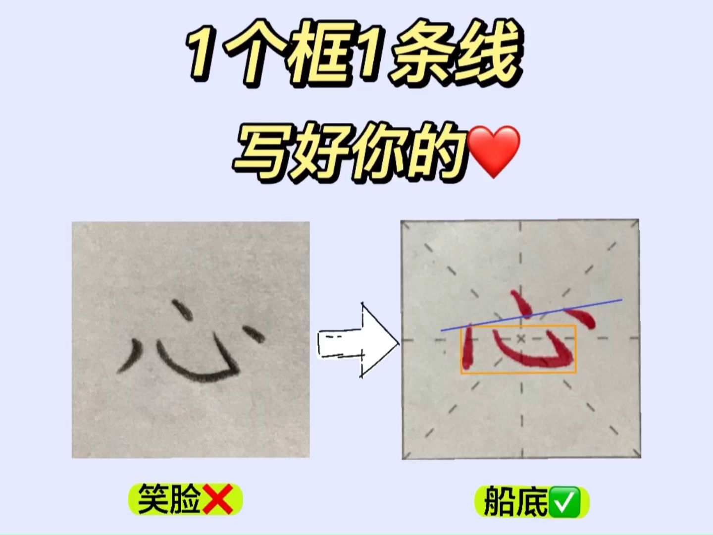 [图]一个框一条线写好“心”