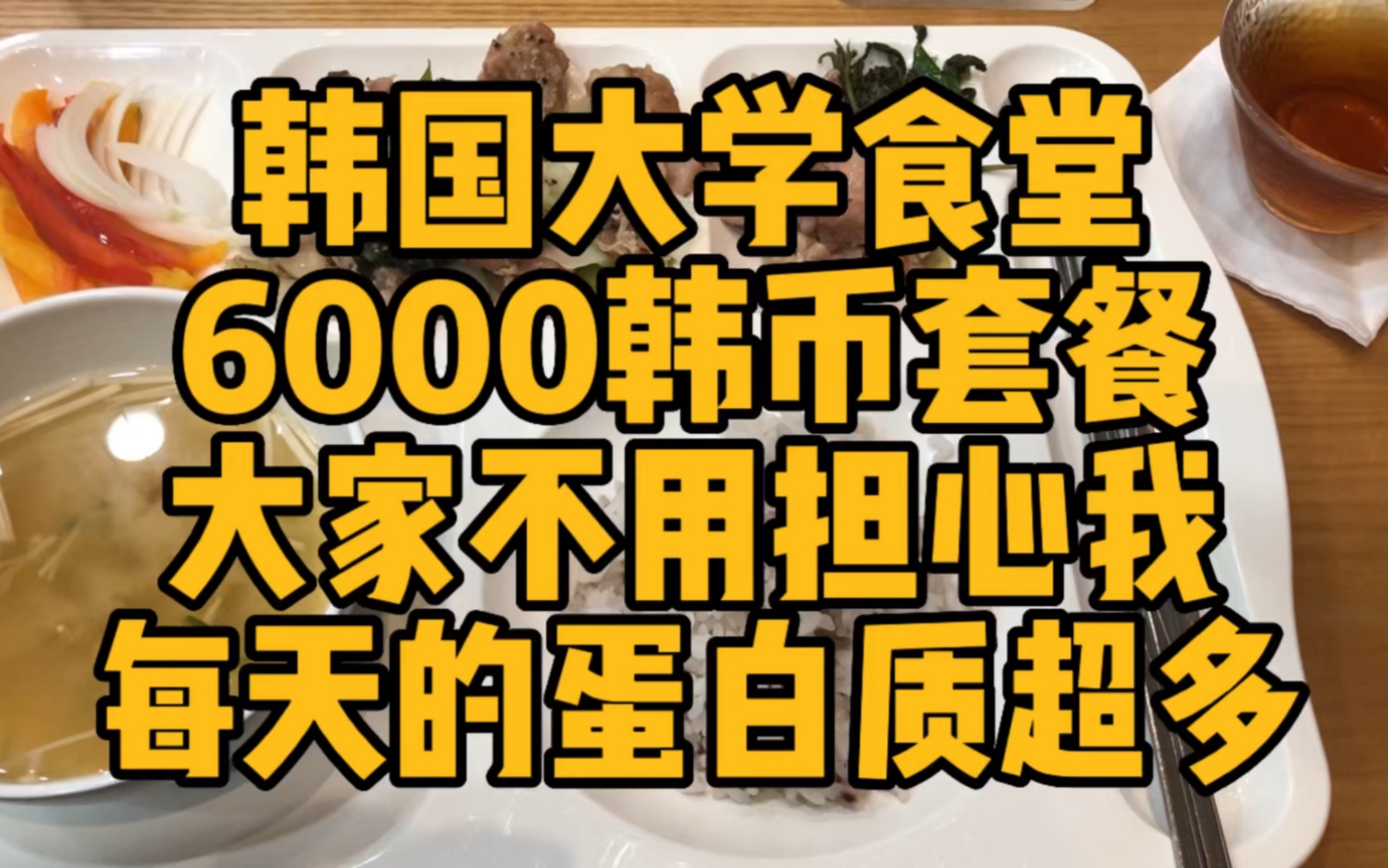 韩国大学食堂|6000韩币套餐,大家不用担心我!每天的蛋白质超多!哔哩哔哩bilibili