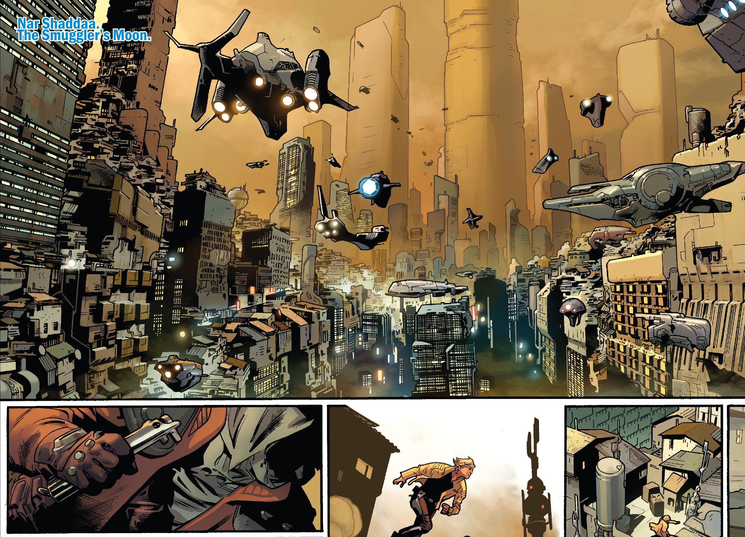 星球大战漫画 城市卫星nar shaddaa城市摩天大楼star wars (2015) #9