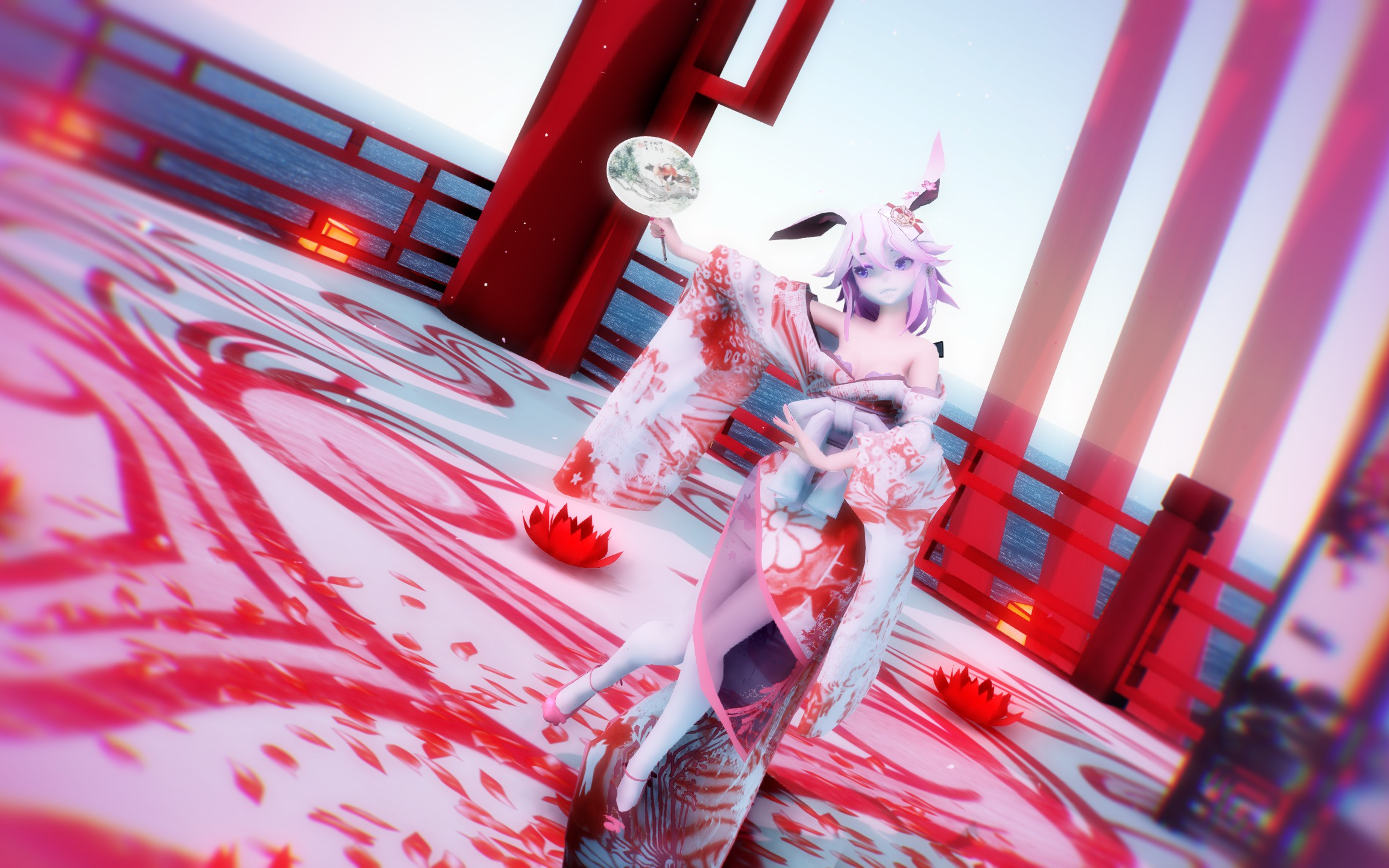 【和服八重樱】千里邀月