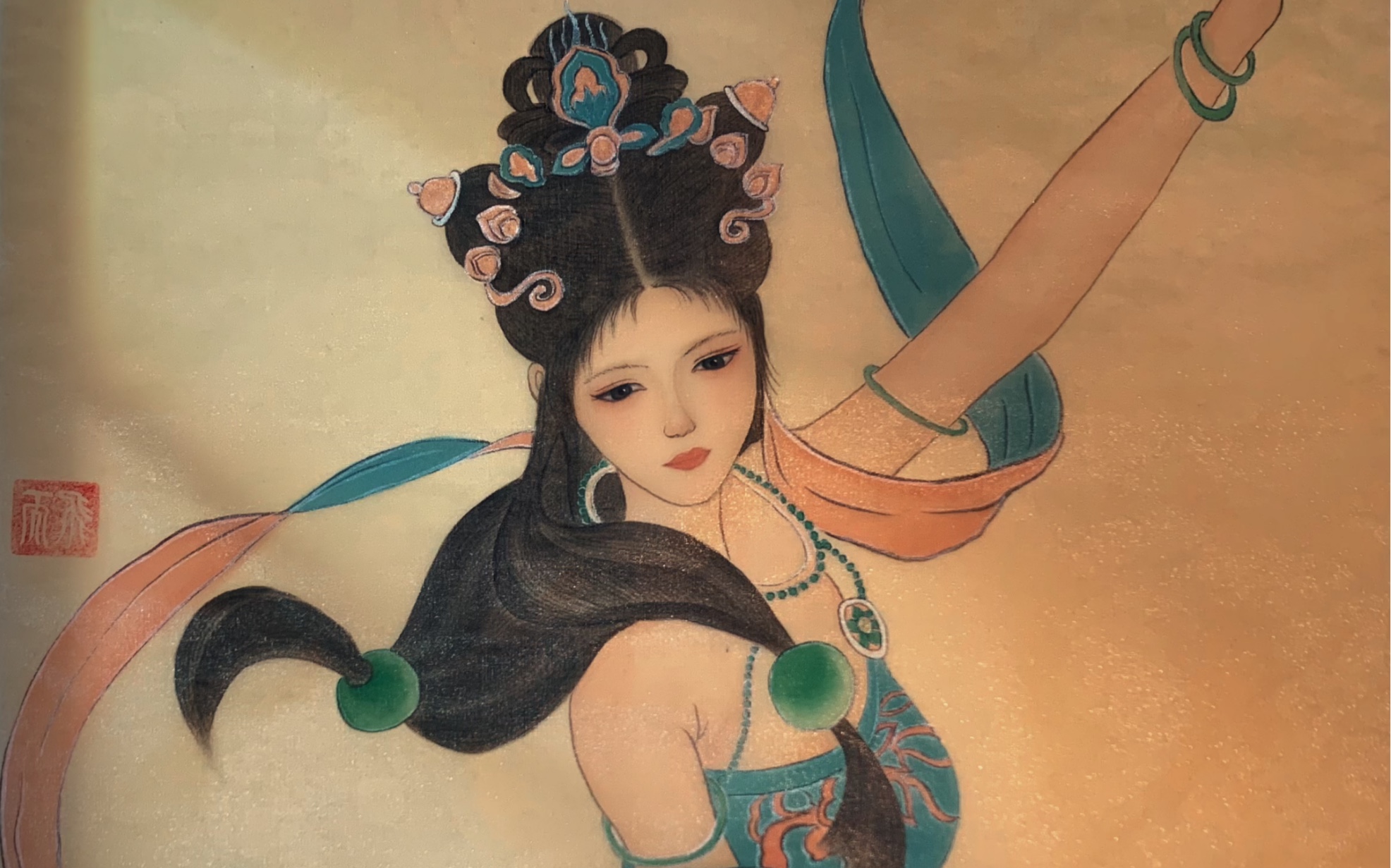 《天女》系列二,两分钟带你了解国画的魅力!请鉴赏!