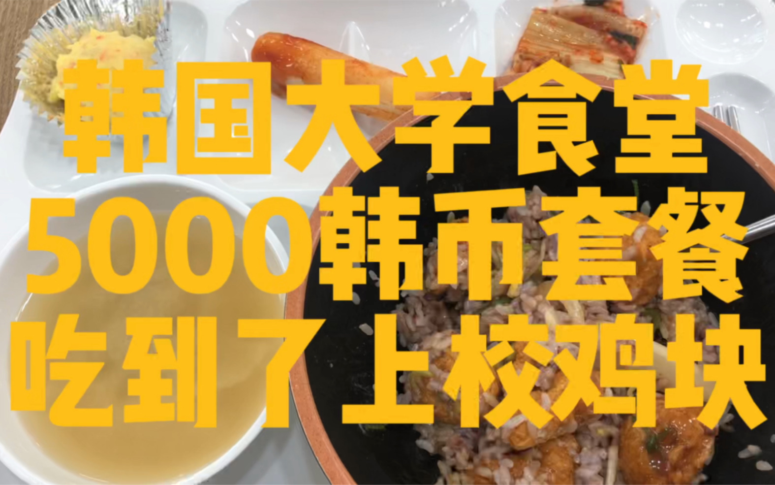 韩国大学食堂|5000韩币套餐,吃到了上校鸡块.哔哩哔哩bilibili