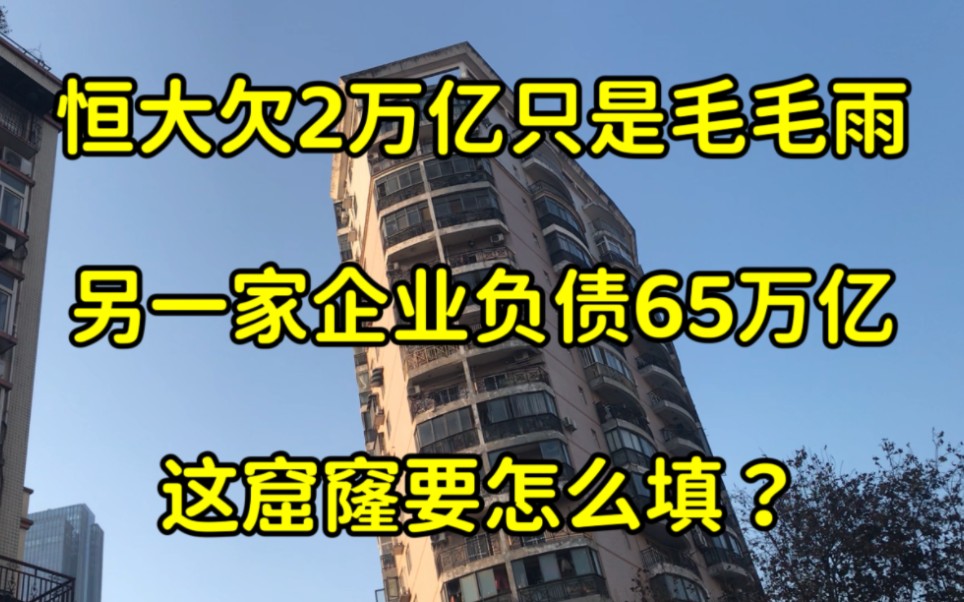 [图]恒大欠2万亿只是毛毛雨，另一家企业负债65万亿，这窟窿要怎么填？