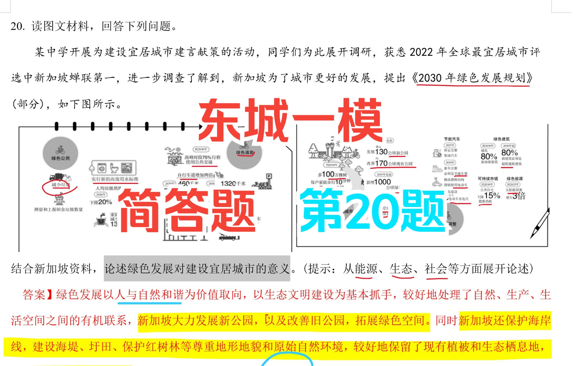 论述题别发愁!新加坡绿色发展对建设宜居城市的意义?【2023高考地理一模ⷥŒ—京东城ⷧ쬲0题】哔哩哔哩bilibili