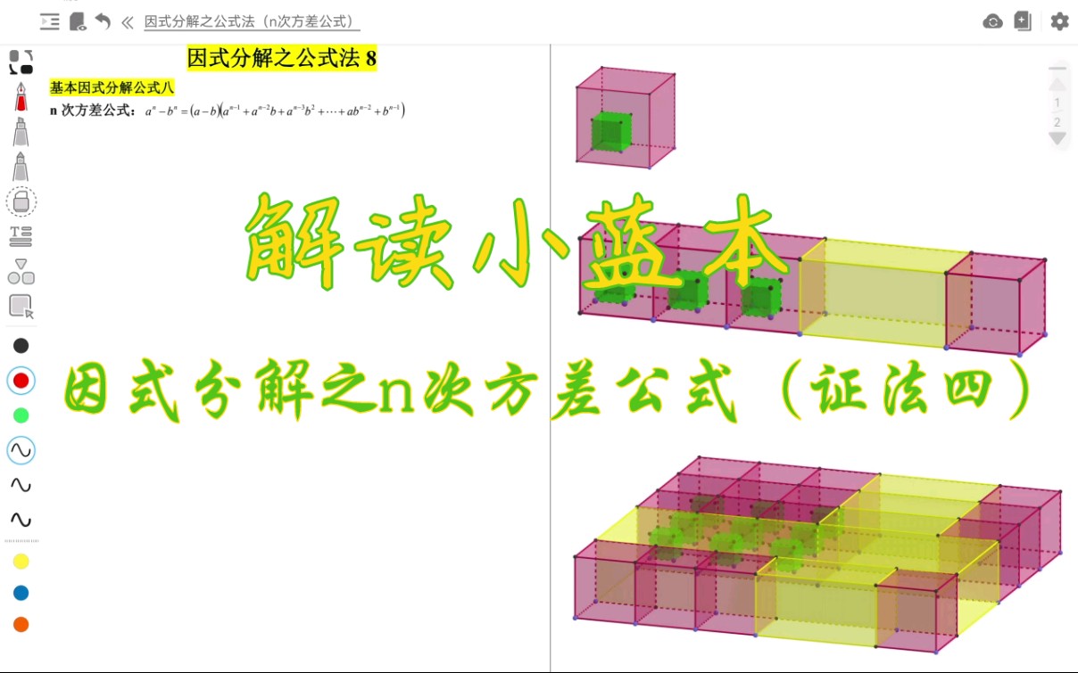 解读小蓝本:因式分解之n次方差公式(证法4:降维打击最为致命)这种高维问题低维处理,你学会了吗?哔哩哔哩bilibili