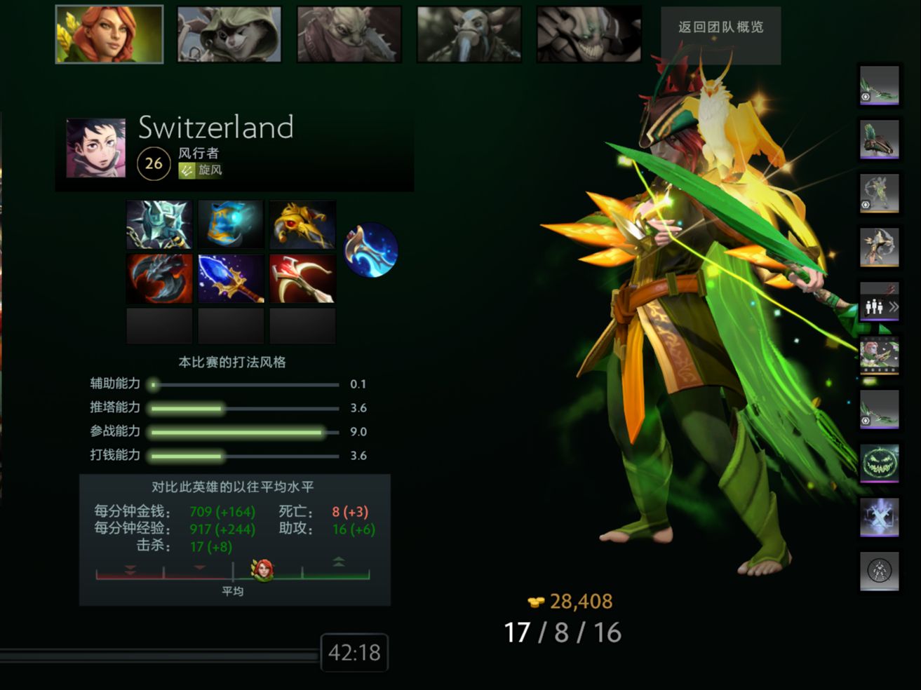 37c】dota2欧服yatoro一号位风行者17杀8死16助攻录像第一视角