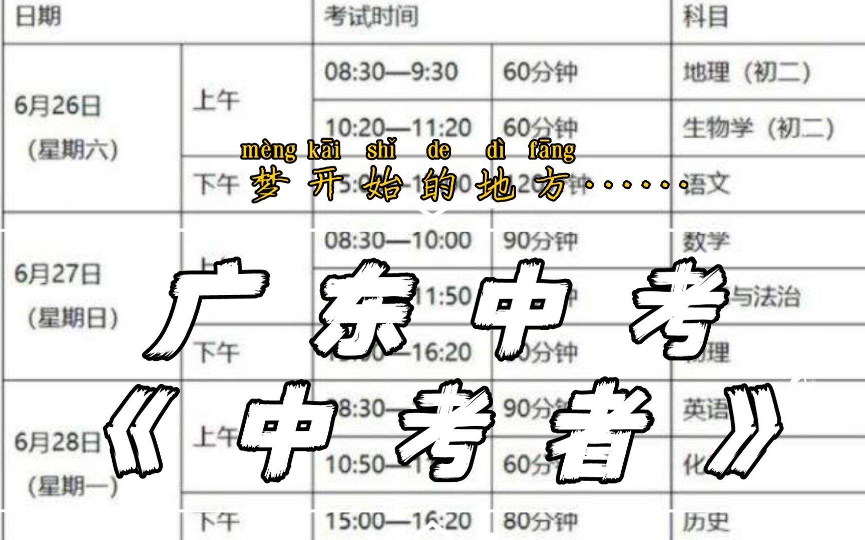 [图]【补档】回到梦开始的地方!我为广东中考填了一首《中考者!》