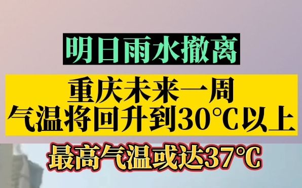 阳光回归!重庆未来一周气温将回升到30度以上哔哩哔哩bilibili