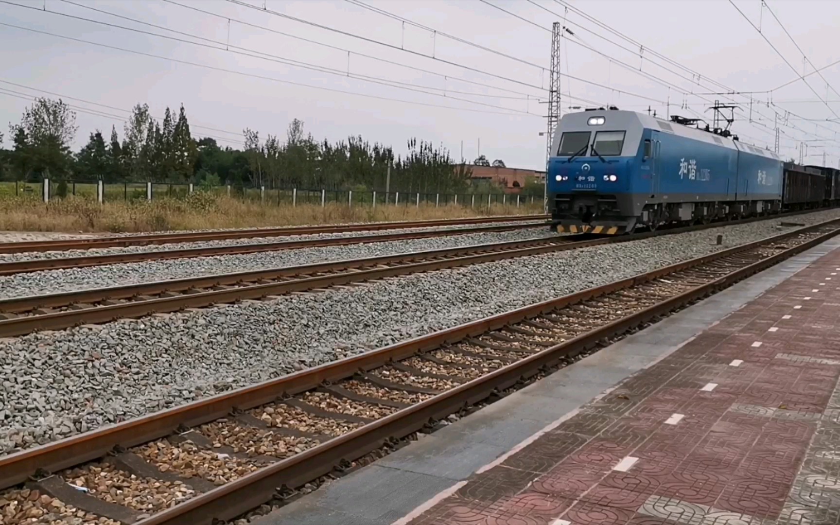 阳安铁路上少见的hxd1型电力机车,24009次(安康东——广元南),通过王