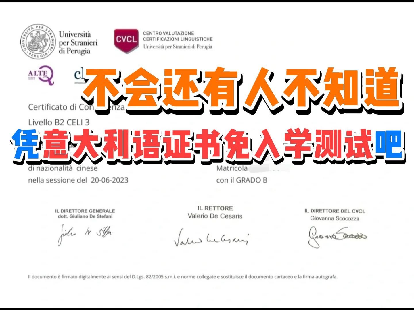 拥有意大利语语言等级证书就可以“躺平”了吗?大漏特漏,还有这件事需要做!哔哩哔哩bilibili