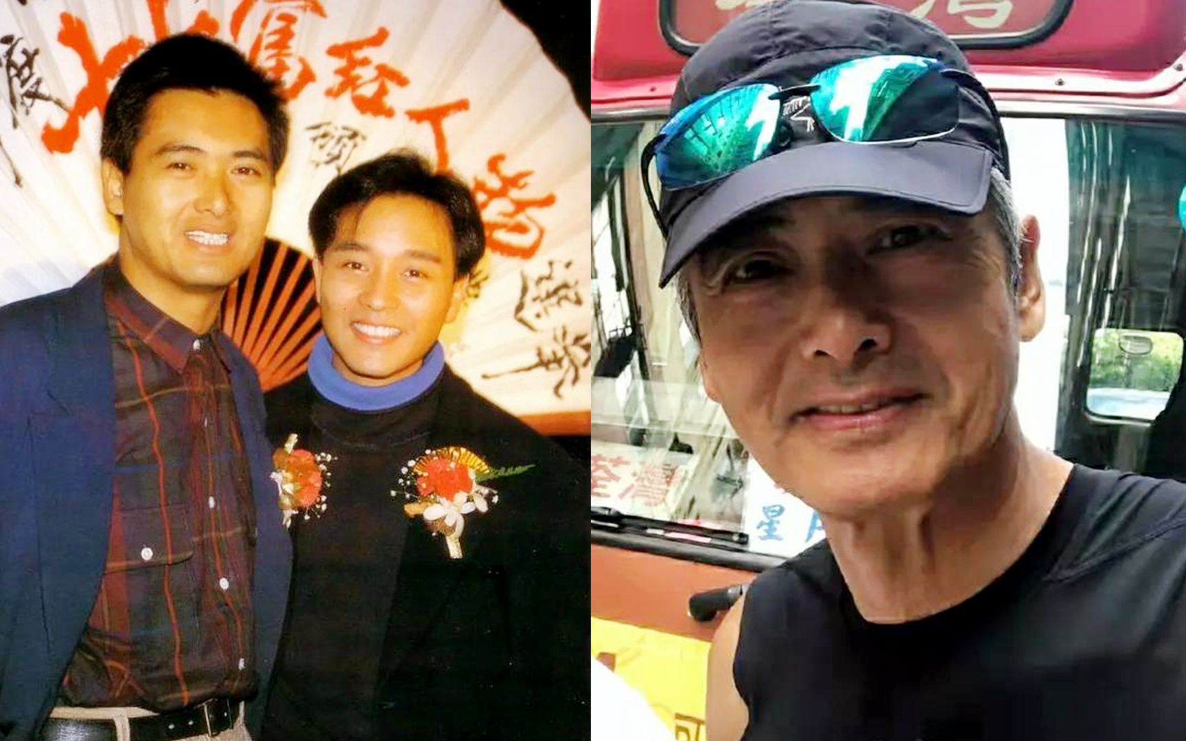 谭咏麟偶遇周润发,两鬓斑白皮肤松垮,偶像真的老了