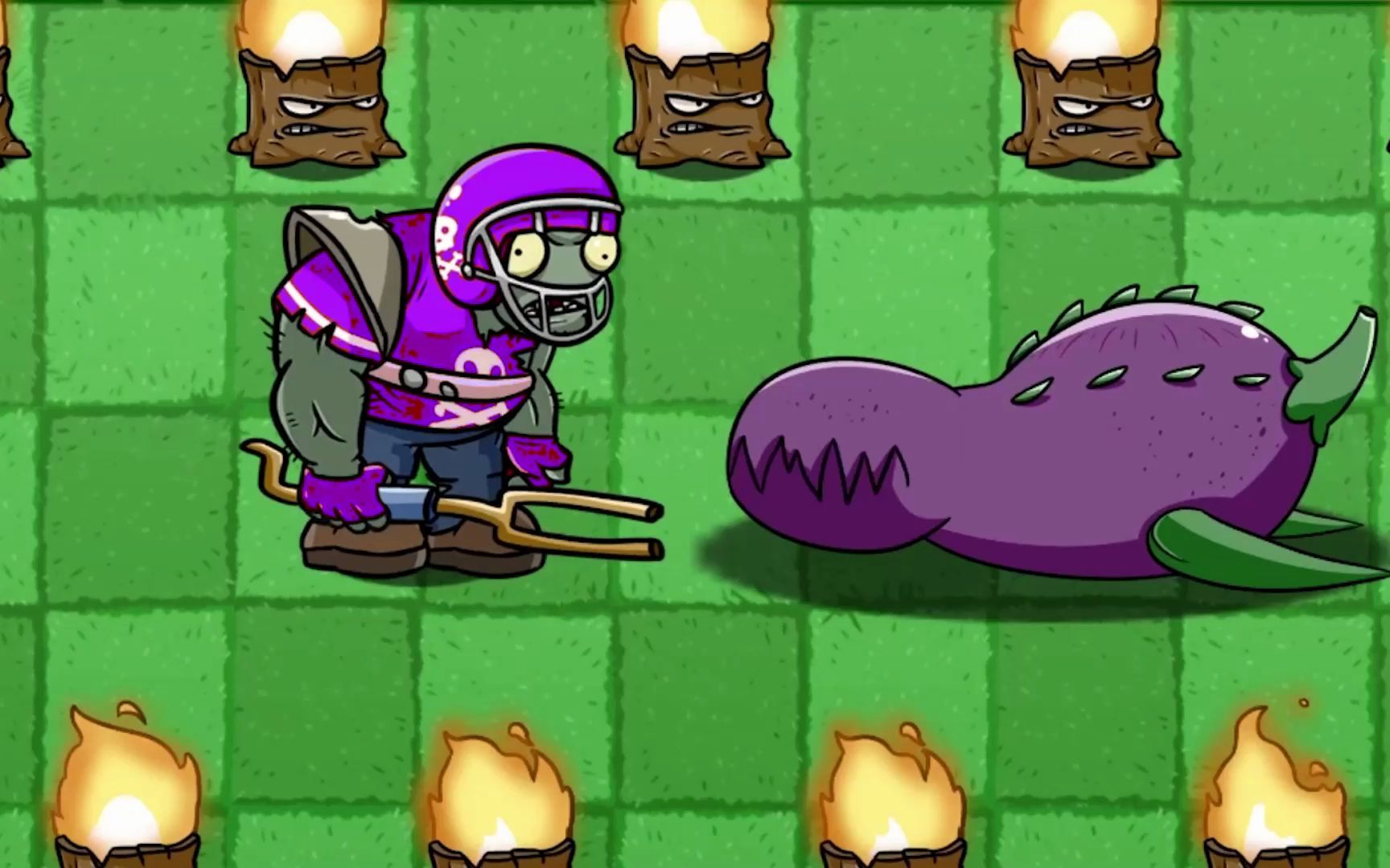 紫色橄榄球僵尸图片