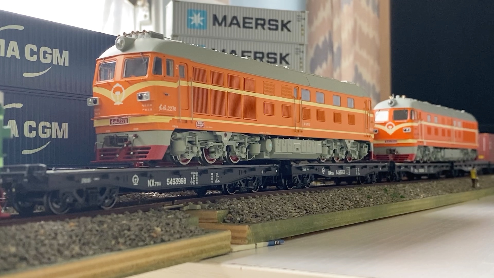 火车模型视频 【原创】北创模型nx70a型共用平车(石厂出厂原木色地板)