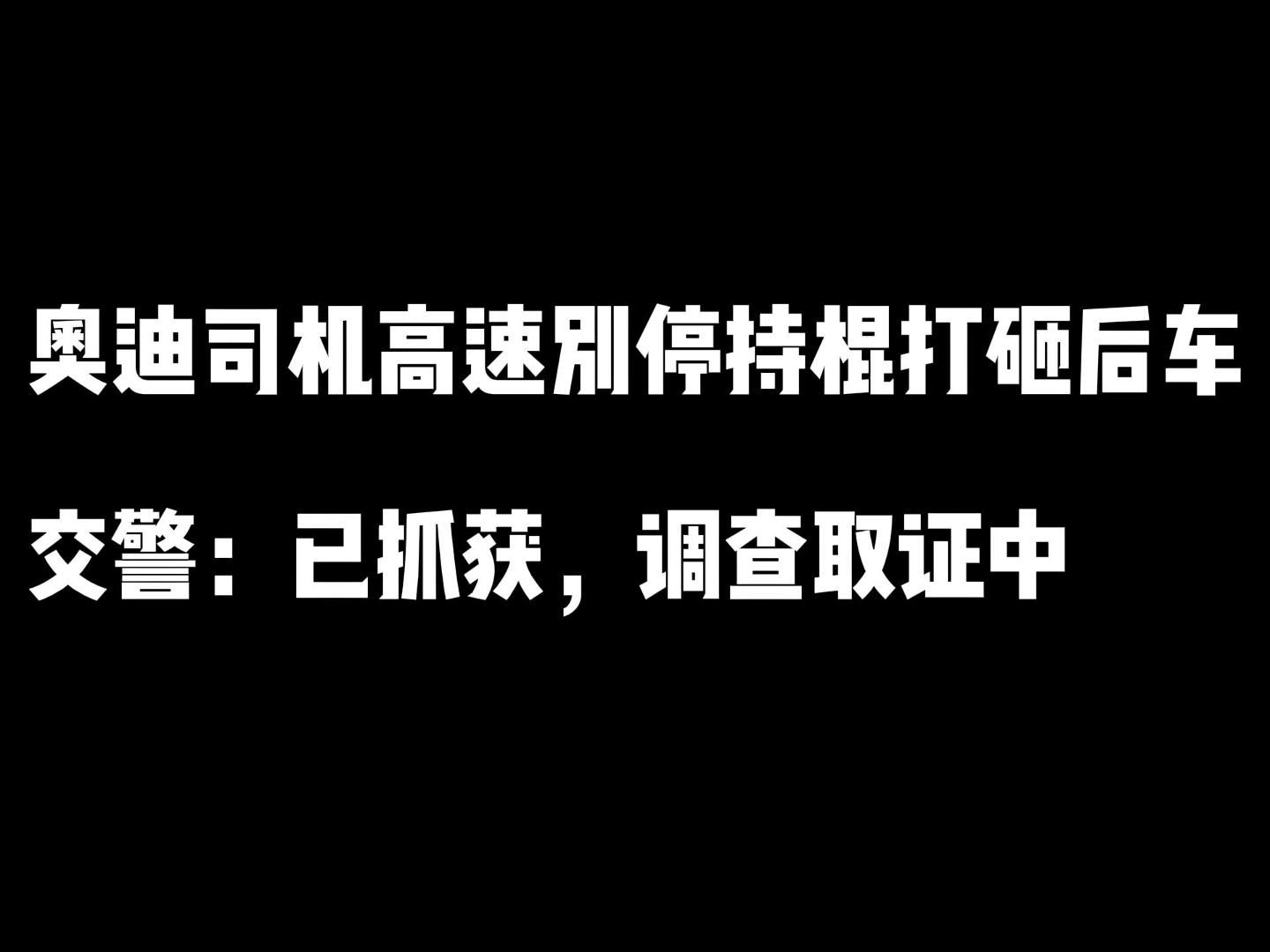 [后续] 奥迪司机高速别停持棍打砸后车,交警:已抓获,调查取证中哔哩哔哩bilibili