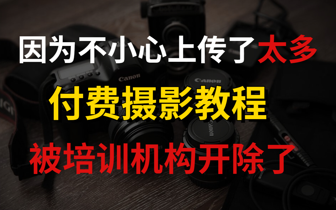 上传了太多付费摄影教程,被培训机构开除了哔哩哔哩bilibili