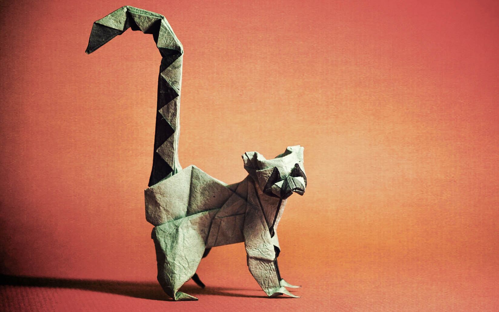 【折纸搬运】环尾狐猴 设计:roman diaz 视频制作:jms origami