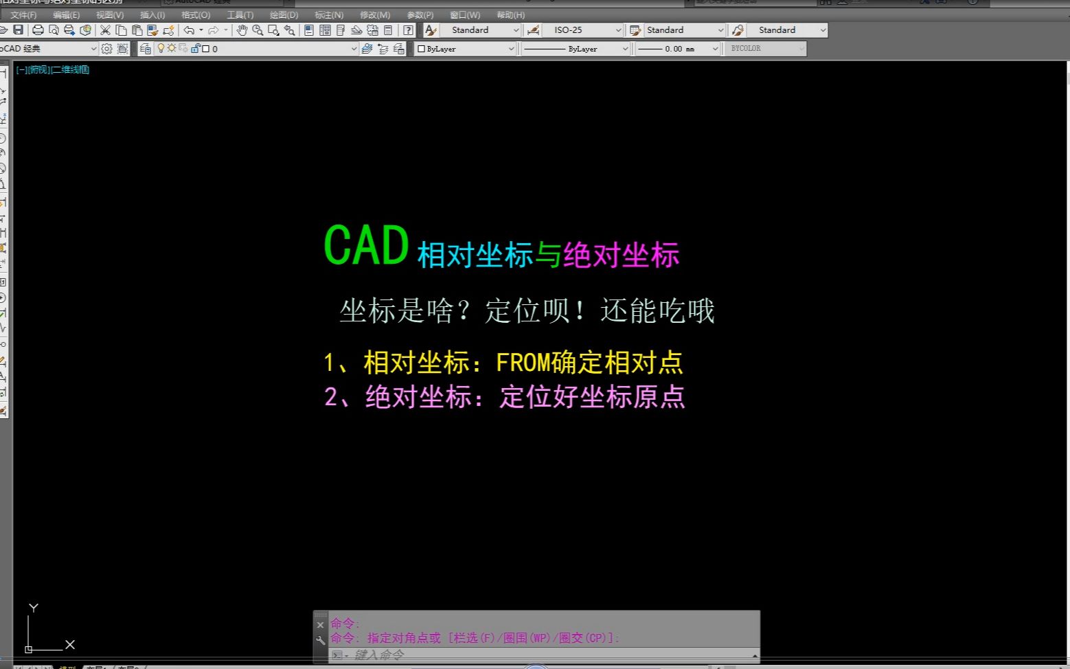 CAD相对坐标与绝对坐标的区别哔哩哔哩bilibili