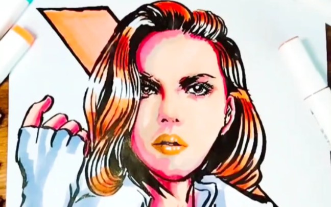 寡姐手绘黑寡妇斯嘉丽约翰逊