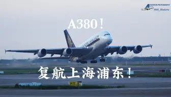 Скачать видео: A380！时隔近半年，A380再度起降上海浦东国际机场!