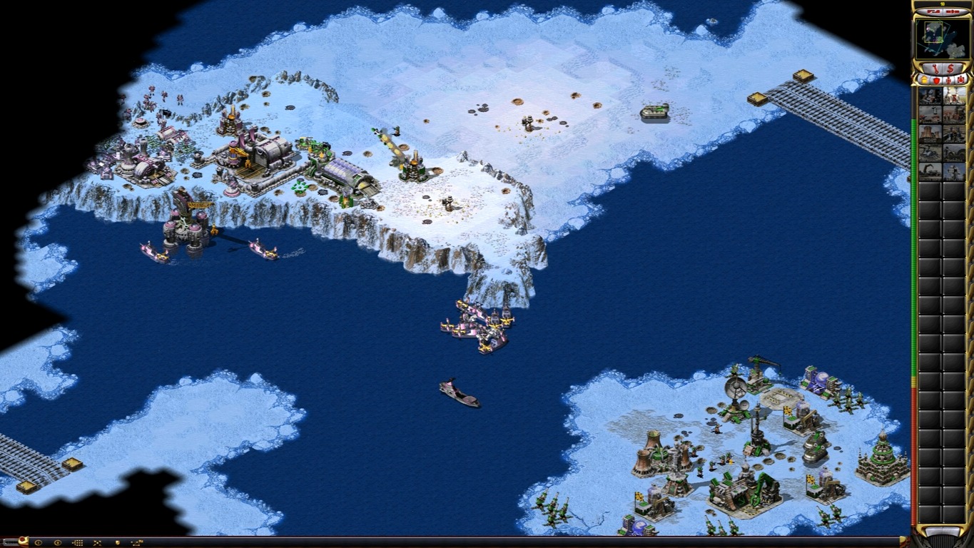 演示白令海峡对战6盟军电脑最差地形翻盘- 2倍速