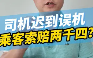 Descargar video: 司机迟到导致乘客误机，乘客竟索赔两千四？