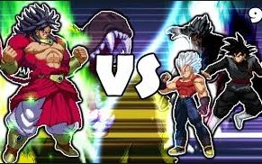 [图][What-If] Super Saiyan 4 Broly VS Baby Vegeta and Goku Black.