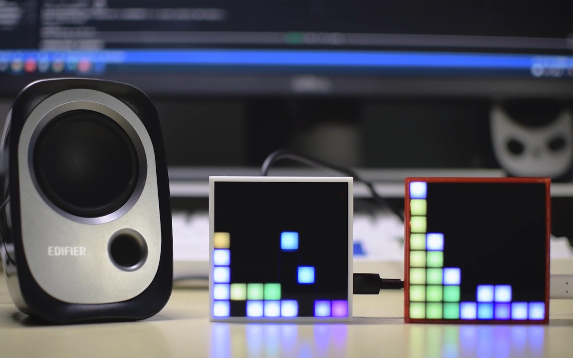 自制极简炫酷音频频谱像素灯