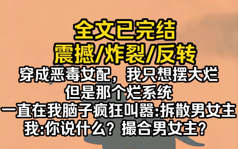 (完结文)穿成恶毒女配,我只想摆大烂.但是那个烂系统一直在我脑子疯狂叫嚣:拆散男女主.我:你说什么?撮合男女主?哔哩哔哩bilibili