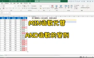 Download Video: IF函数且条件判断中，用MIN函数代替AND函数进行多条件判断的案例