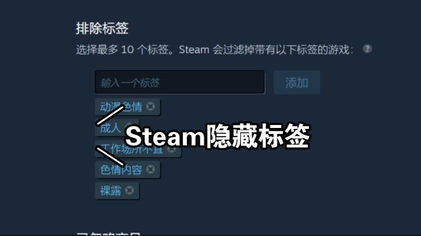 Steam如何隐藏让人尴尬的标签哔哩哔哩bilibili