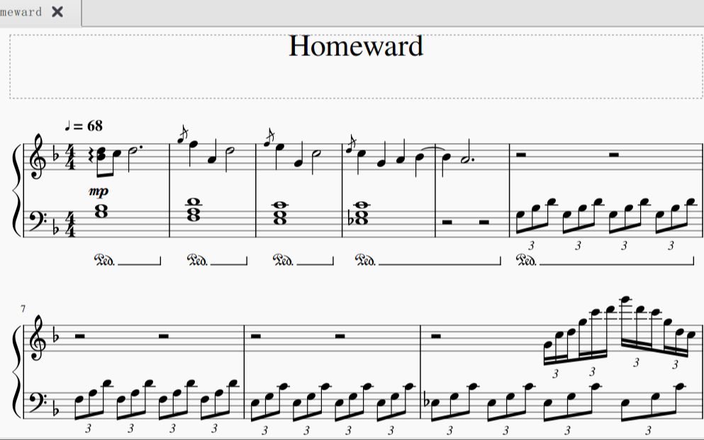 【钢琴扒谱】《Homeward》哔哩哔哩bilibili