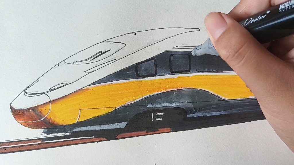 手绘复兴号高速综合检测列车#绘画