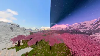 Download Video: 当摄影遇上Minecraft｜绝美樱花雪山240轨切片延时