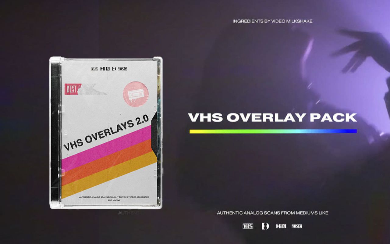 Video Milkshake 复古VHS做旧磁带故障失真噪点颗粒背景视频素材 VHS GLITCHES AND OVERLAYS PACK 2.0哔哩哔哩bilibili