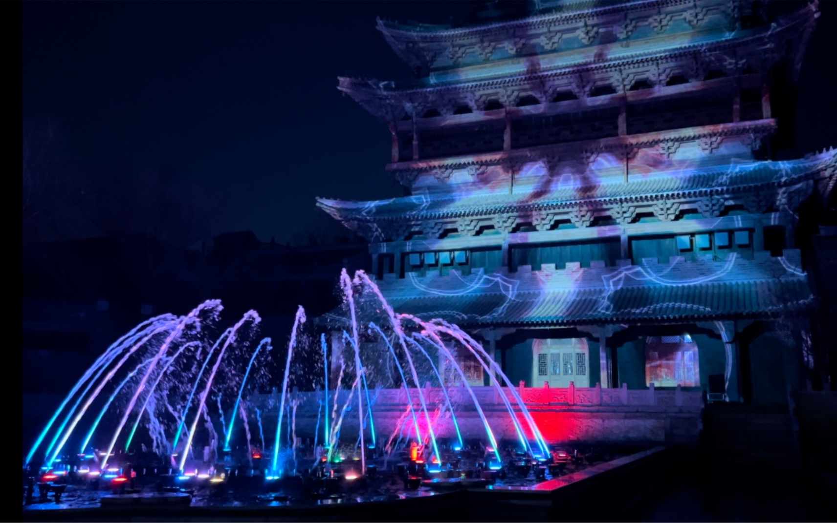 【4k hdr】古北水镇灯光水舞秀