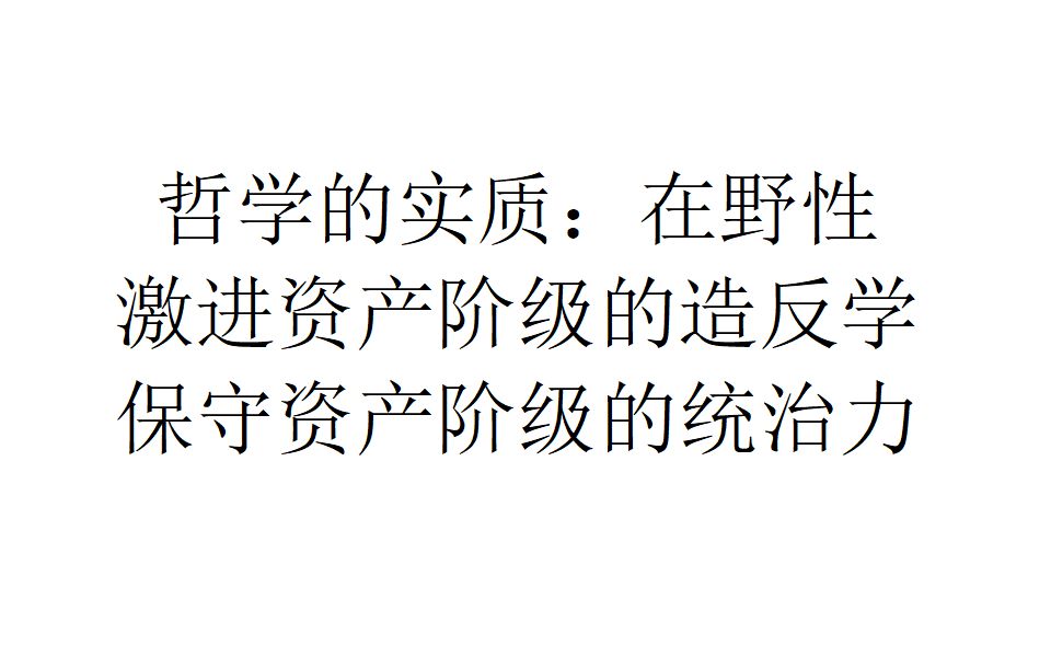 【人在外地】哲学的实质:在野性,激进资产阶级的造反学,保守资产阶级的统治力哔哩哔哩bilibili