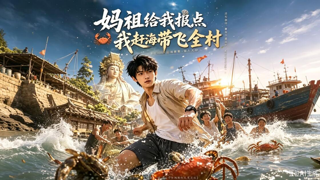 妈祖给我报点我赶海带飞全村2(365集)AI短剧