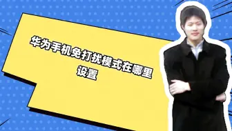 华为手机免打扰模式在哪里设置