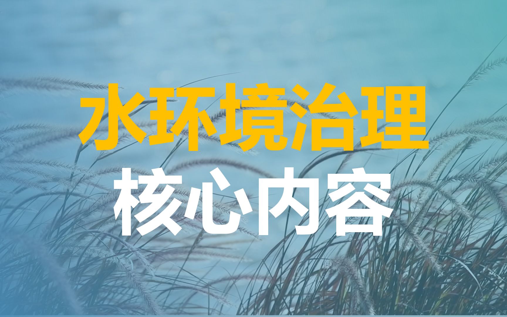 水环境治理的核心和内容是什么?绿水青山就是金山银山,推进生态文明建设哔哩哔哩bilibili