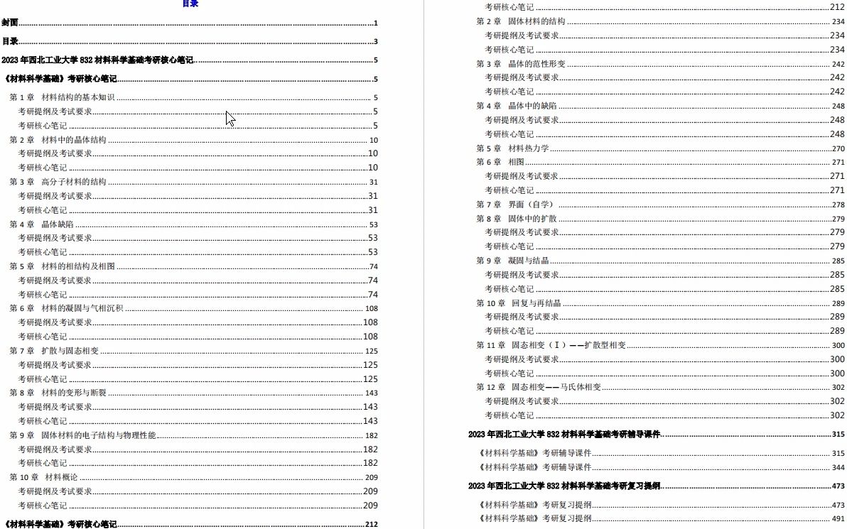 [图]【电子书】2023年西北工业大学832材料科学基础考研精品资料【第2册，共2册】