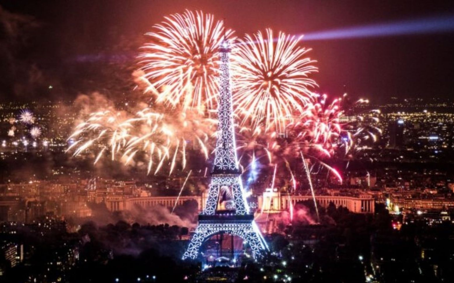 精彩2020法国国庆日巴黎埃菲尔铁塔传统烟花秀lefeudartificedanse