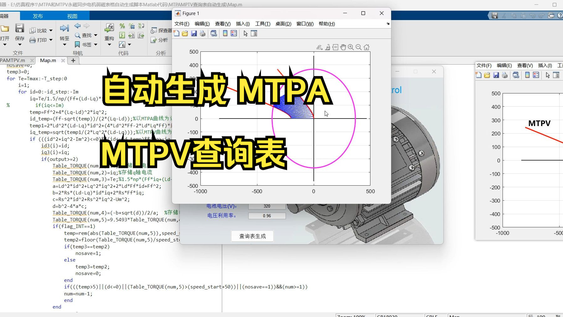 基于查询表的矢量控制算法,自动生成满足 MTPA(最大转矩电流比)/MTPV(最大转矩电压比)的 dq 轴电流参考值查询表哔哩哔哩bilibili