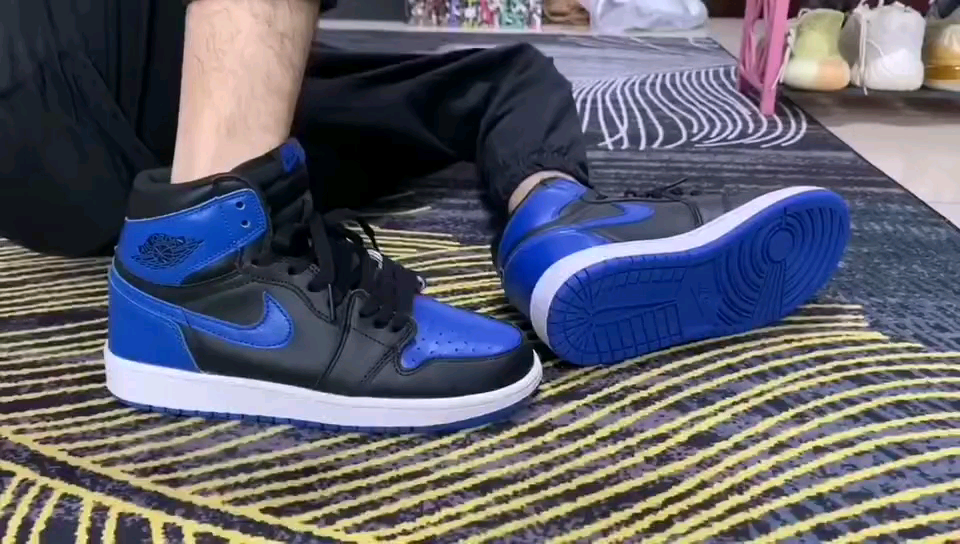 模特上脚试穿 aj1皇家蓝#aj1