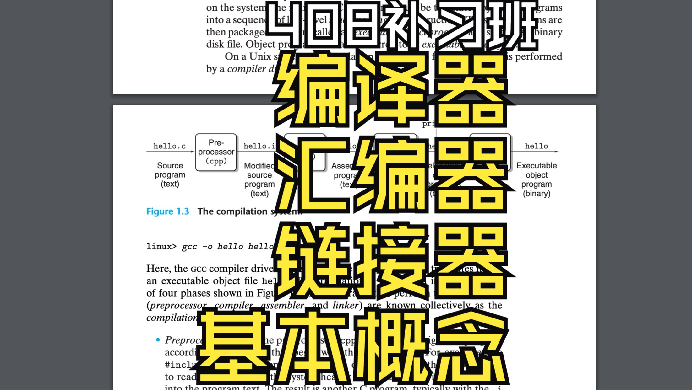 【408补习班第43期】用helloworld经典案例掌握编译器、汇编器和链接器的概念,原来如此简单!哔哩哔哩bilibili