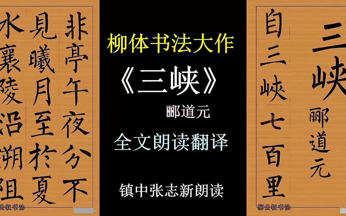 柳体书法大作《三峡》郦道元 全文朗读翻译 初中语文必修 镇中张志新朗读哔哩哔哩bilibili