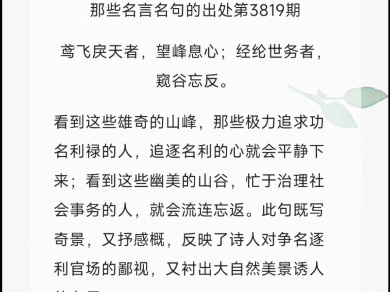 鸢飞戾天者,望峰息心;经纶世务者,窥谷忘反.哔哩哔哩bilibili