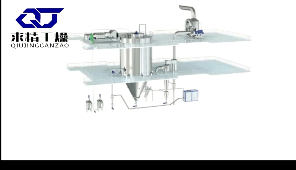 中药浸膏专用高速离心喷雾干燥机,离心喷雾干燥机,喷雾干燥机,提取浓缩液喷雾干燥机,喷雾干燥器,喷雾干燥机三维动画模型常州求精干燥工程有限...