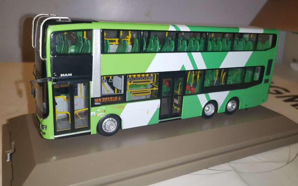 【1/76 oo比例巴士模型61香港大屿山巴士的man猛狮a95 12米双层巴士