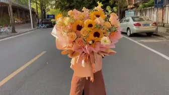 花束包装 向日葵花束10分钟完成 哔哩哔哩 Bilibili