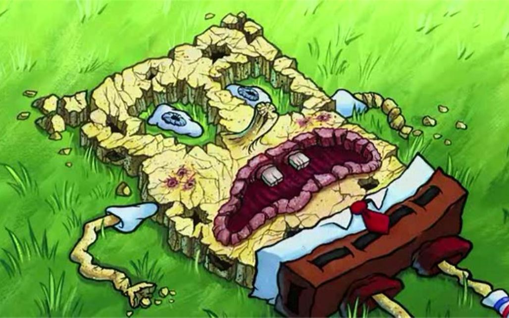 没有水的海绵宝宝,直接干到裂开!